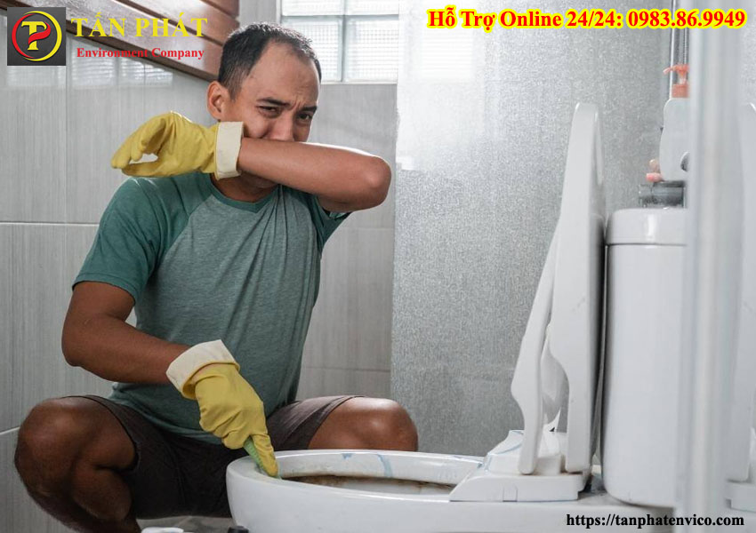 bồn cầu bị tắc nghiêm trọng