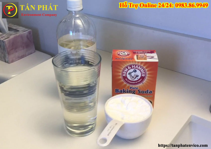 cách thông tắc cống bằng banking soda và giấm