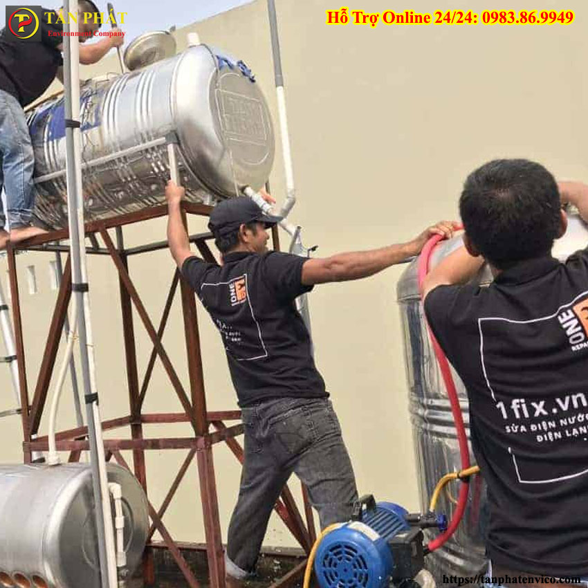 Thau rửa bồn nước inox tại Thanh trì