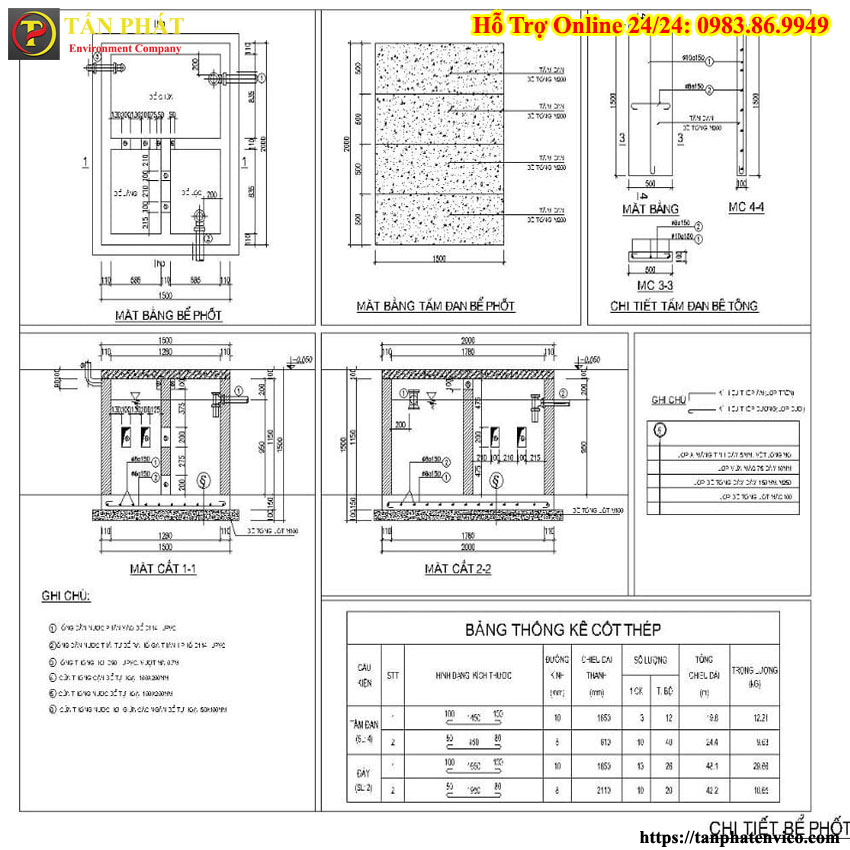 Bản vẽ CAD bể phốt
