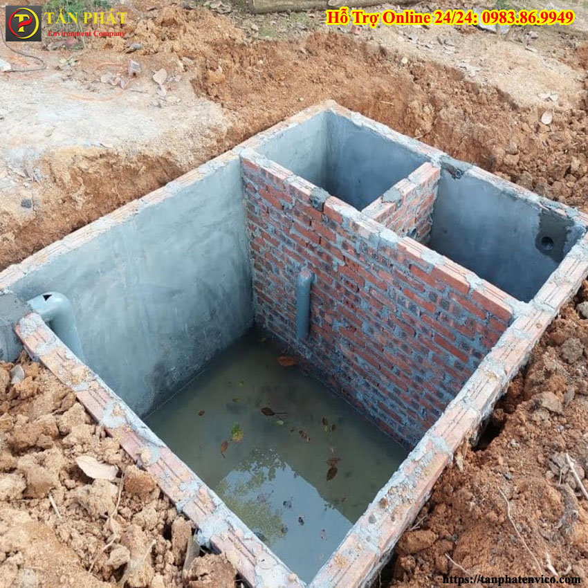 thiết kế bể phốt 3 ngăn