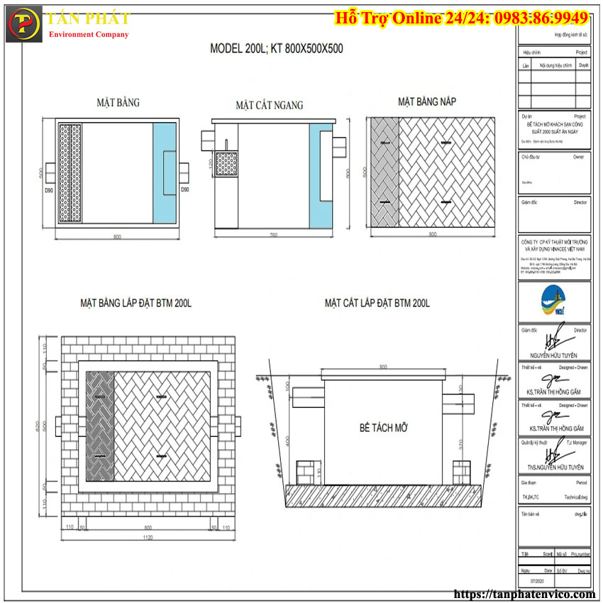 hướng dẫn cách lắp đặt bể tách mỡ