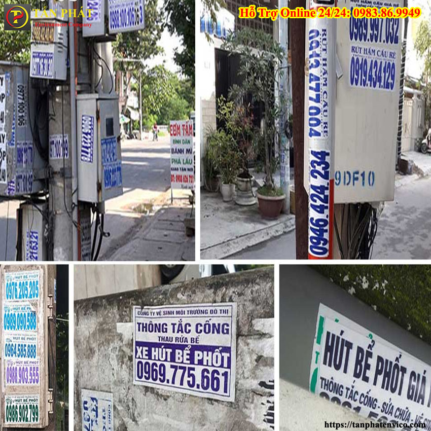 dịch vụ dán tờ rơi trên cột điện