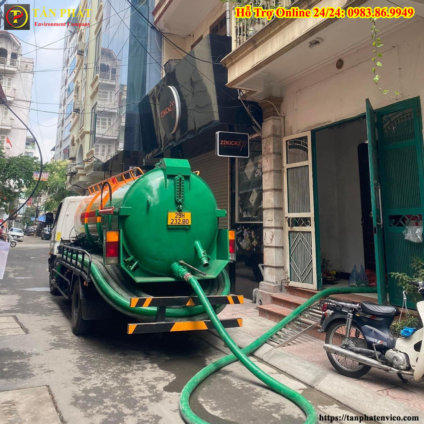 xử lý bể phốt bằng xe bồn