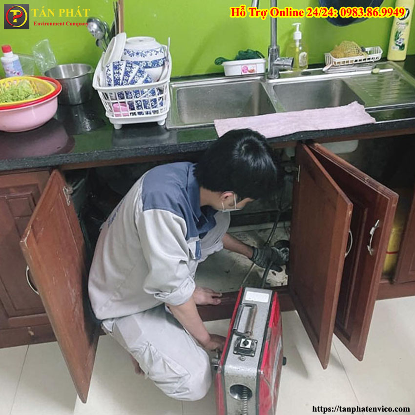 thông tắc chậu rửa bát